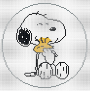Officially Needlepoint - Snoopy Hugging Woodstock